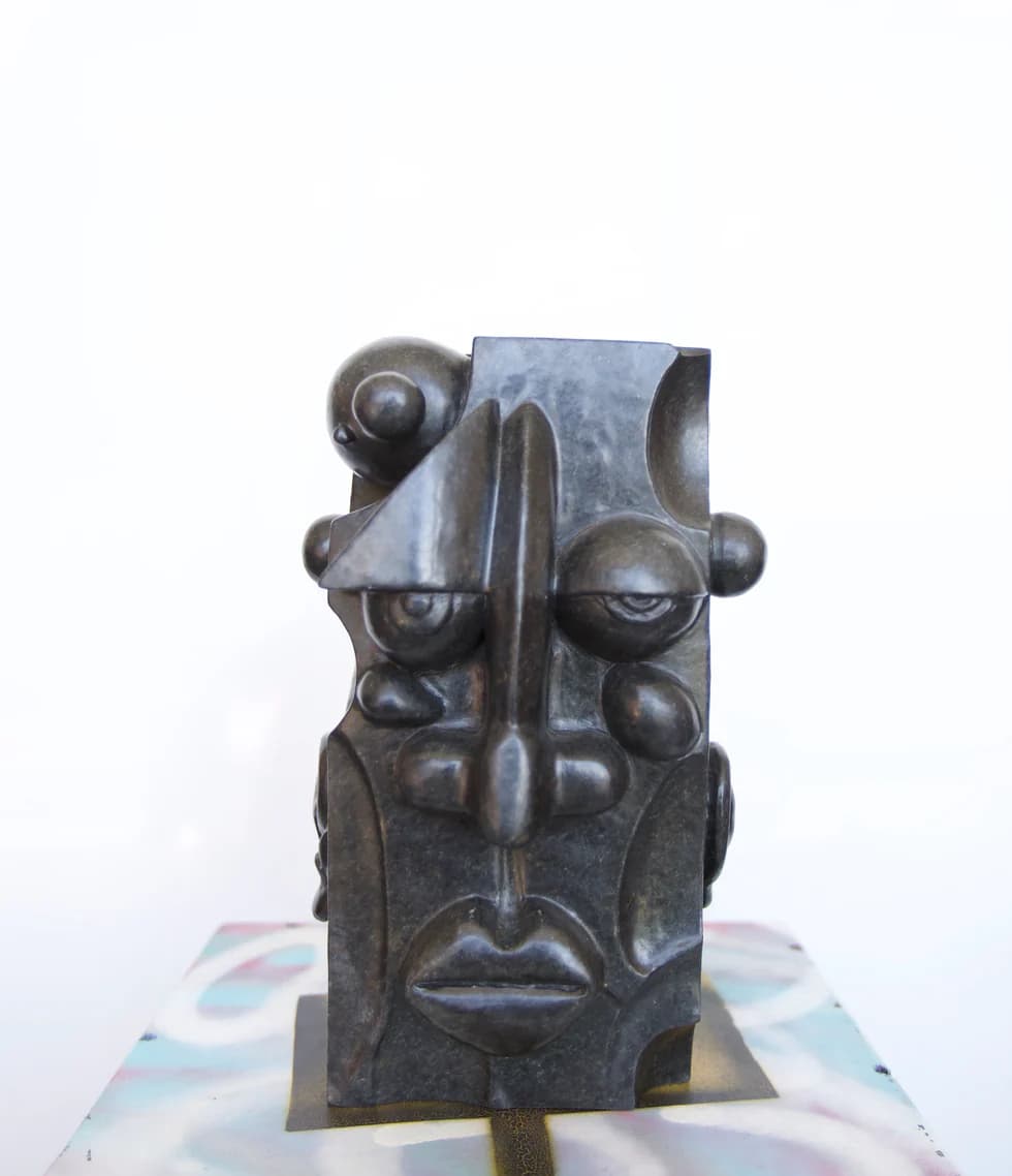 Between Memories — wonderstone sculpture, 3D design by Yael Matute for SamuraiFarai's Masks of Modernity show